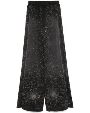GIUSEPPE DI MORABITO Rhinestone-Embellished Palazzo Trousers - Grey
