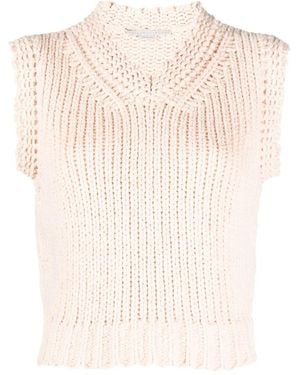 Stella McCartney Chunky-Knit V-Neck Vest - Natural