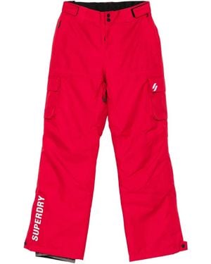 Superdry Pantalones con logo estampado - Rojo