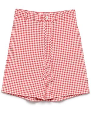 Marni Gingham Seersucker Shorts - Red