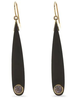 Mark Davis 18K Bakelite Earrings - Brown
