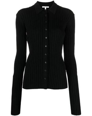 Nensi Dojaka Straight-Point Collar Pleated Top - Black