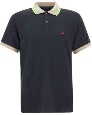 Peuterey Piqué-Poloshirt Mit Logo-Stickerei - Schwarz