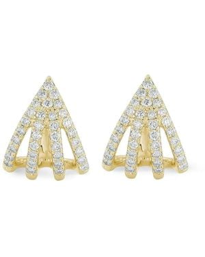 Dana Rebecca Pendientes Huggie En Oro Amarillo Con Diamantes - Neutro