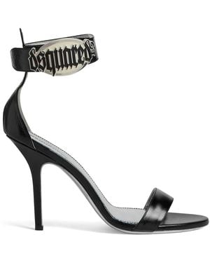 DSquared² Logo-Plaque Leather Sandals - Black