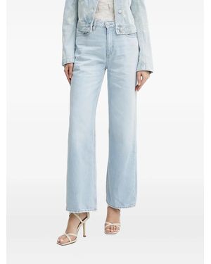 BOSS Frayed-Detail Denim Jeans - Blue