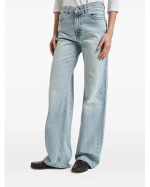 Haikure Whiskering-Effect Jeans - Blue