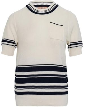 N°21 Pocket Striped T-Shirt - White