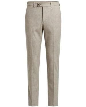 Michael Coal Check-Pattern Tailored Trousers - Grey