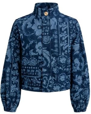 Carolina K Serena Floral-Print Jacket - Blue