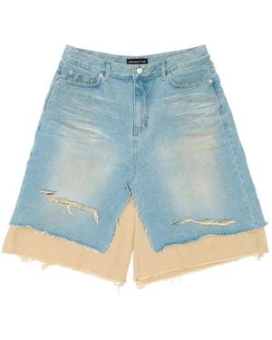 PROJECT G/R Shorts Im Layering-Look - Blau