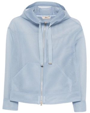 Herno Hooded Zip-Up Jacket - Blue
