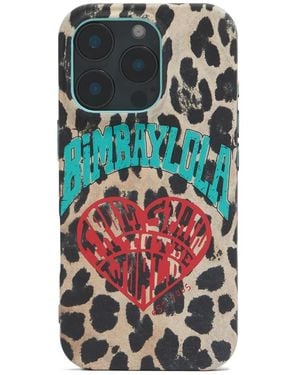 【BIMBA Y LOLA】レオパ柄スマホケース/iPhone 15 Leopard heart iPhone 15 Pro case