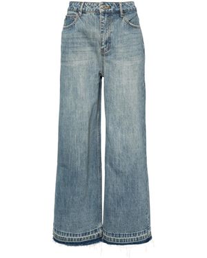 B+ AB Fringed Relaxed Jeans - Blue