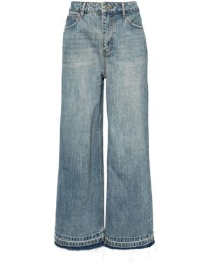 B+ AB Ruimvallende Jeans Met Franje - Blauw