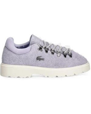 Lacoste Baskets En Daim À Plaque Logo - White