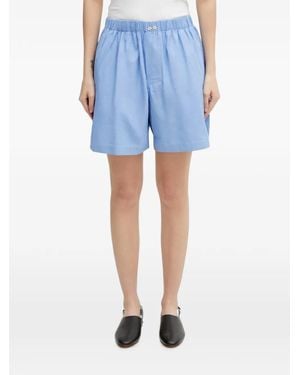 Wales Bonner Sunday Elasticated-Waistband Logo-Embroidered Shorts - Blue
