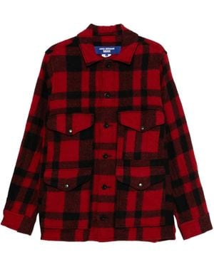 Junya Watanabe Check-Print Shirt Jacket - Red