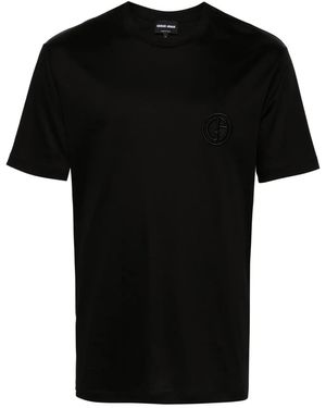 Giorgio Armani Interlock-Logo T-Shirt - Black