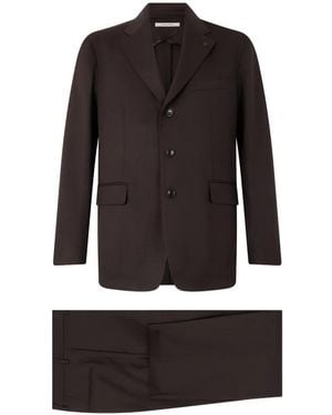 Tagliatore Notched-Lapels Single-Breasted Suit - Black