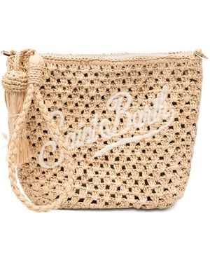 MC2 Saint Barth Mini Logo-Embroidered Clutch Bag - Natural
