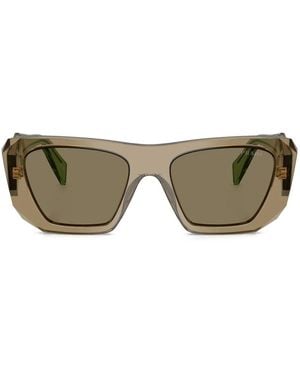 Prada Symbole Geometric-Frame Sunglasses - Natural