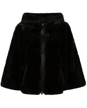 Pinko Faux-Fur Hooded Jacket - Black
