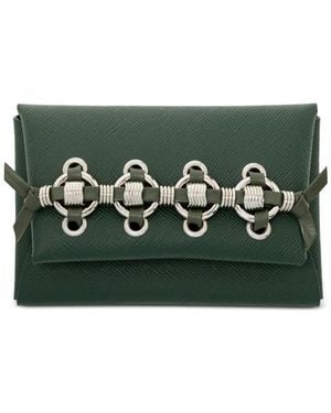 Toga Ring Detail Leather Cardholder - Green