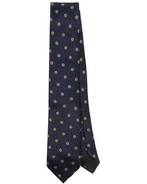 ZEGNA Floral-Jacquard Tie - Blue