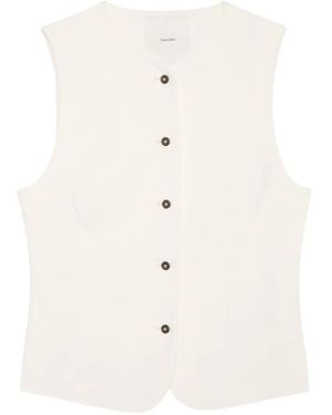 Calvin Klein Button-Up Waistcoat - White