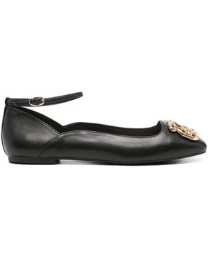 Liu Jo Ankle-Strap Ballet Flats - Black