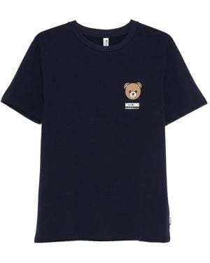 Moschino T-Shirt mit Teddy-Print - Blau