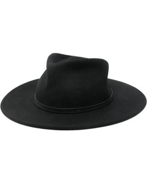 Coccinelle Cappello Elise A Tesa Larga Con Placca Logo - Nero