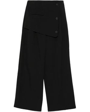 ELEH ボタンディテール パンツ - ブラック