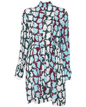 Missoni Faces-Print Belted Dress - White