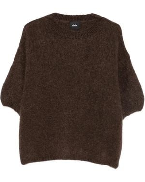 Dixie Short-Sleeve Knitted Sweater - Brown