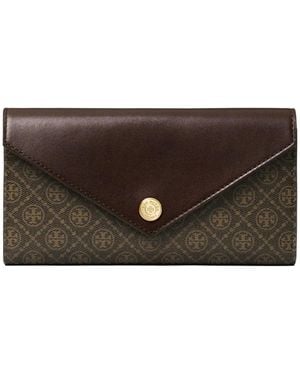 Tory Burch T-Monogram Coated Canvas Wallet - Brown