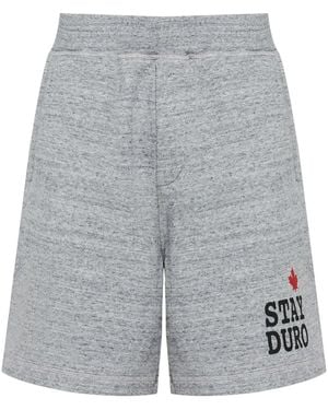 DSquared² Logo-Print Athletic Shorts - Grey