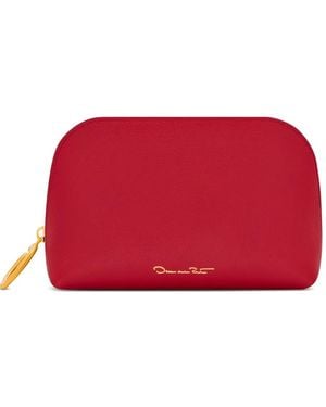 Oscar de la Renta Kleine Make-Up Tas Met Rits - Rood