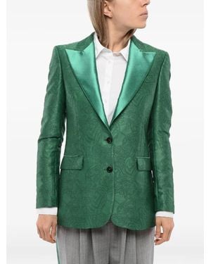 John Richmond Embroidered Peak-Lapel Blazer - Green
