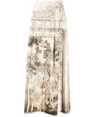 Alberta Ferretti Nature-print Maxi Skirt - Multicolour
