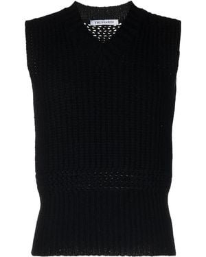Trussardi Sleeveless V-Neck Jumper - Black