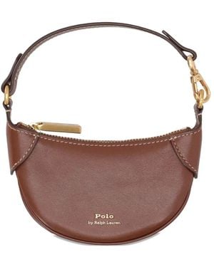 Polo Ralph Lauren Zip Leather Shoulder Bag - Brown