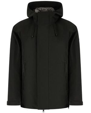DUNO Hooded Reflective-Trim Jacket - Black