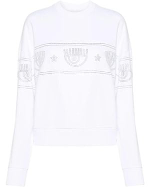 Chiara Ferragni Logomania スタッズ スウェットシャツ - ホワイト