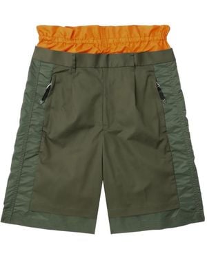 Toga Panelled Shorts - Green
