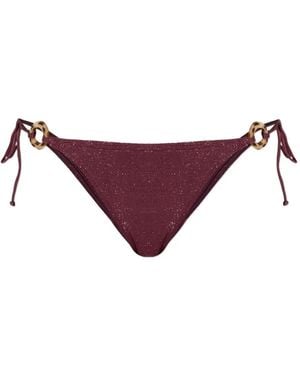 Bondeye Ring-Detail Side-Tie Bikini Bottoms - Purple
