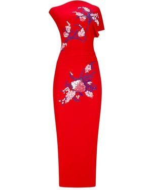 Des Phemmes Vestido con una sola manga - Rojo