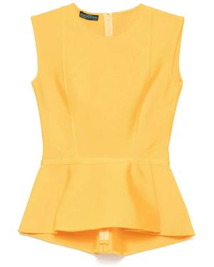 Hervé L. Leroux Bandage Top mit Schößchen - Gelb