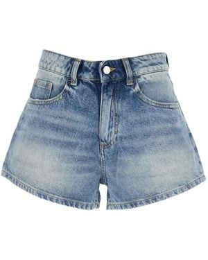 ICON DENIM Shorts Con Bordes Sin Rematar - Azul